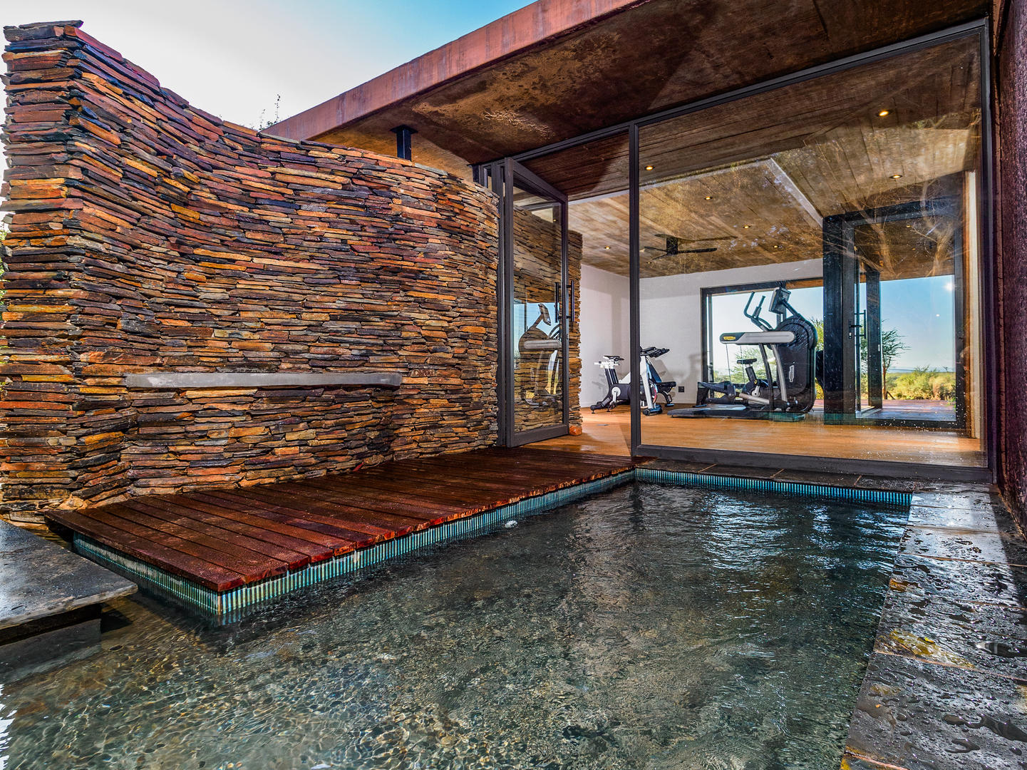 Madikwe Safari Lodge Gym with a view