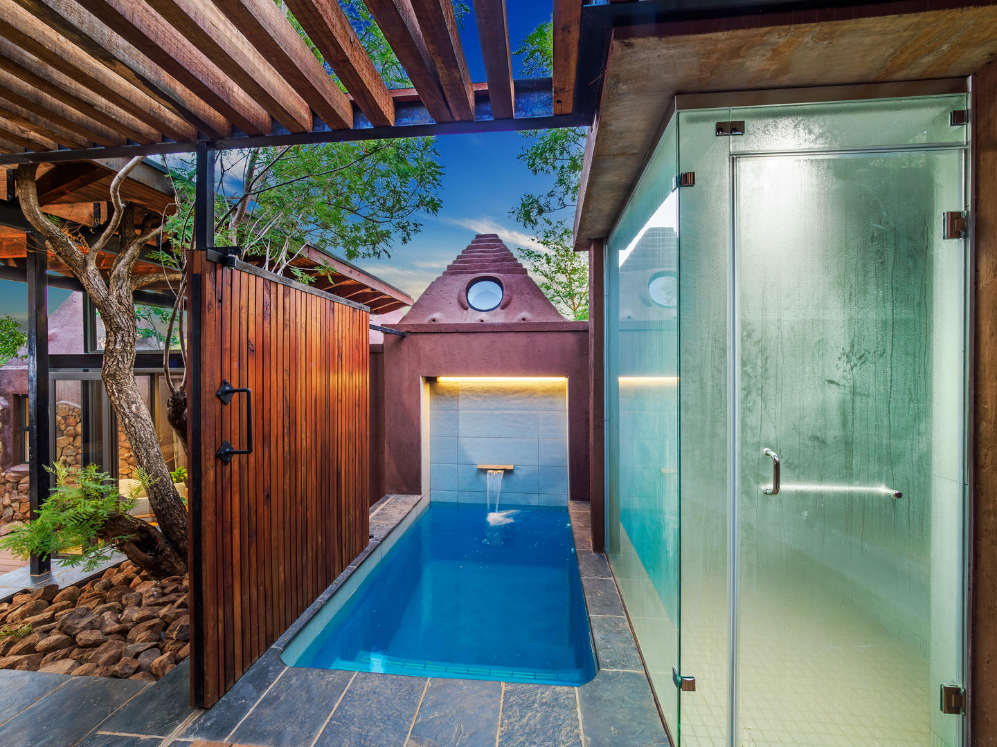 Madikwe Safari Lodge Spa steam room dipping pool