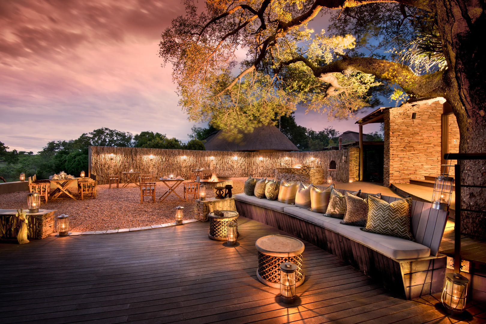 Outdoor seating area and boma